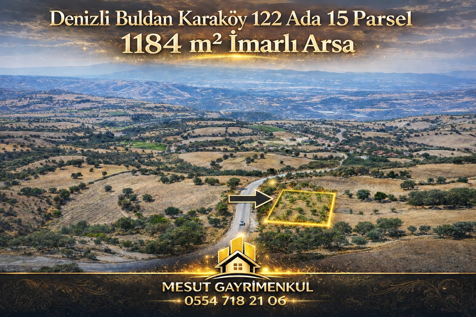 Denizli Buldan Karaköy Yerleşime Çok Yakın İmarlı 1183 m2 Arsa - DENİZLİ BULDAN fotoğraf 2